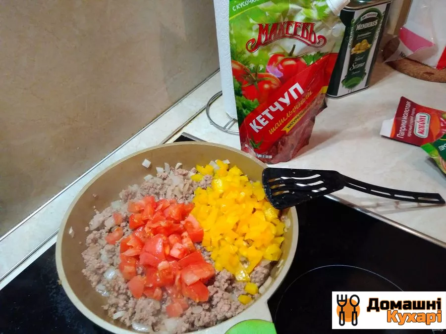 Кращий рецепт макаронів по-флотськи з овочами і кетчупом - фото крок 5